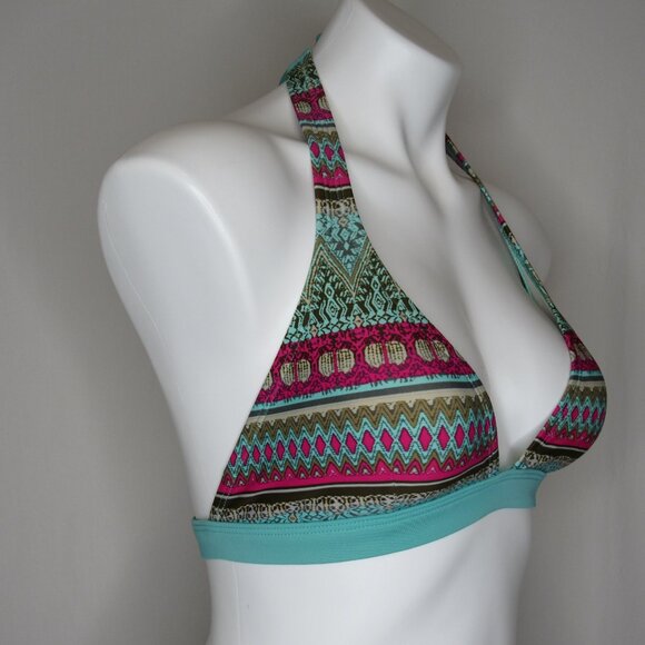 Patagonia Aqua Blue Boucau Halter Bikini Top Women's L Large - Picture 4 of 8